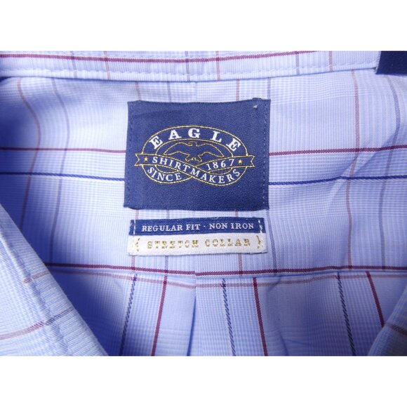 Eagle Shirtmakers Stretch Collar Men's‎ Long-Sleeve Dress Shirt Size 18 34/35 - Picture 6 of 6